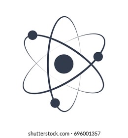 Atom icon. Flat design. Vector illustration.