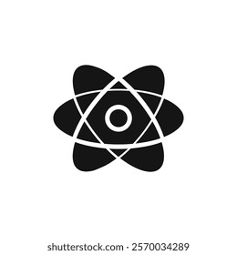 Atom icon Flat simple outline set