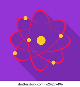 Atom icon flat. Single education icon from the big school, university flat.
