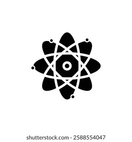 Atom icon Flat vector set outline