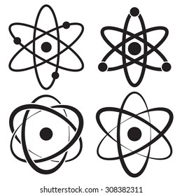 Atom icon in four variations