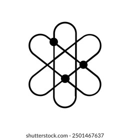 Atom icon illustrated on background