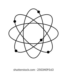 Atom icon illustrated on background