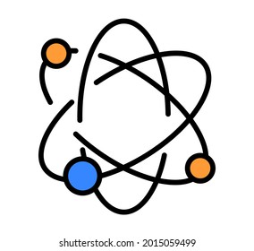 Atom Icon, Illustrationskonzept. Bildungsthema.