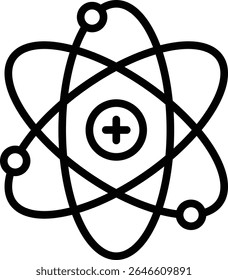 ícone átomo projeto de ilustração com contorno, isso não é feito de qualquer geração de AI