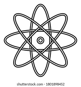 Atom icon illustrator vector. Simple atom symbol