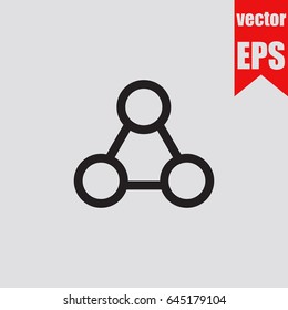 Atom icon infographic isolated on grey background.Vector illustration.