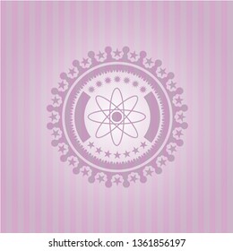 atom icon inside pink icon or emblem