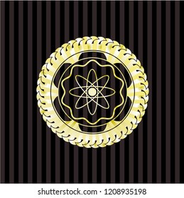 atom icon inside shiny badge