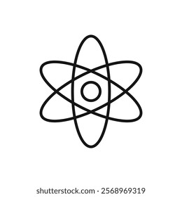 Atom Icon Isolated flat vector in outline