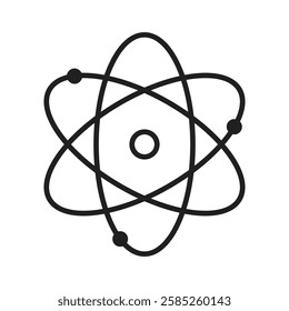 Atom Icon Isolated flat vector in outline