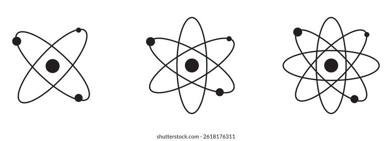 Atom Icon Isolated flat vector . 