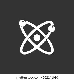 Atom icon isolated on black background. Atom vector logo. Flat design style. Modern vector pictogram for web graphics - stock vector