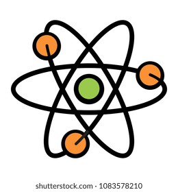 Atom Icon Isolated On White Background