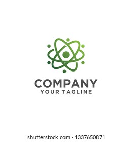 Atom icon isolated on white background. Atom symbol, chemistry and science research. Vector illustration