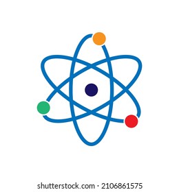 Atom icon isolated on white background.  Quantum vector icon, flat style 