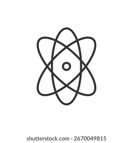 Icono del átomo aislado en el fondo blanco. Símbolo de Educación moderno, simple, Vector, ícono para diseño de Sitio web, App móvil, UI. Ilustración vectorial