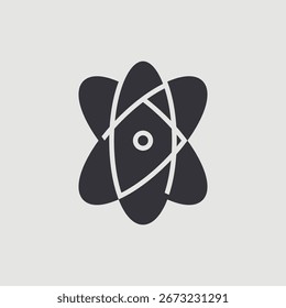Icono del átomo aislado en el fondo blanco. Símbolo de Educación moderno, simple, Vector, ícono para diseño de Sitio web, App móvil, UI. Ilustración vectorial