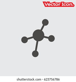 atom icon isolated sign symbol and flat style for app, web and digital design. Vector illustration.