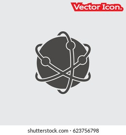 atom icon isolated sign symbol and flat style for app, web and digital design. Vector illustration.