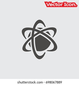 atom icon isolated sign symbol and flat style for app, web and digital design. Vector illustration.
