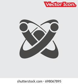 atom icon isolated sign symbol and flat style for app, web and digital design. Vector illustration.