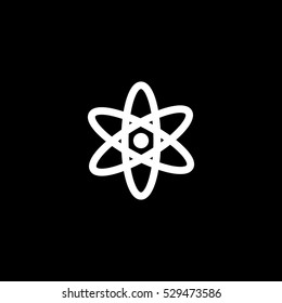 atom icon, isolated, white background