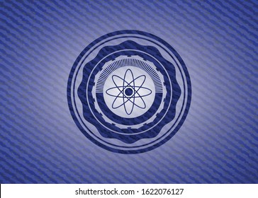atom icon with jean texture