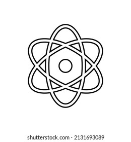 Atom icon in line style