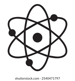 Vetor abstrato do logotipo do ícone Atom. Logótipo de nêutrons de prótons nucleares de elétrons. Eps 10