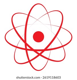 Atom icon. Logo atomic neutron black color isolated on white background design eps 10 