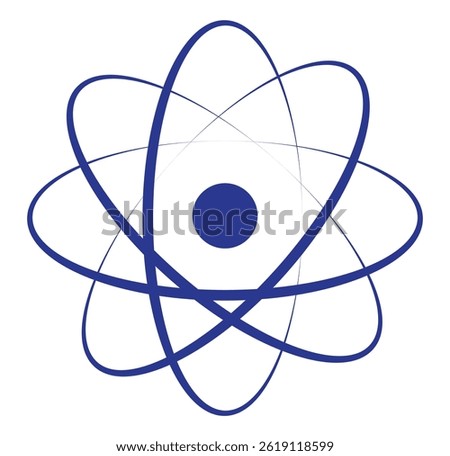 Atom icon. Logo atomic neutron black color isolated on white background design eps 10 
