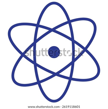Atom icon. Logo atomic neutron black color isolated on white background design eps 10 