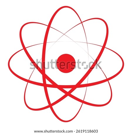 Atom icon. Logo atomic neutron black color isolated on white background design eps 10 