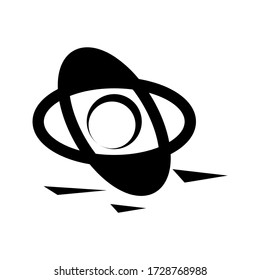 icono de átomo o logotipo símbolo de signo aislado ilustración vectorial de alta calidad estilo negro iconos vectoriales
