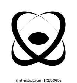 icono de átomo o logotipo símbolo de signo aislado ilustración vectorial de alta calidad estilo negro iconos vectoriales
