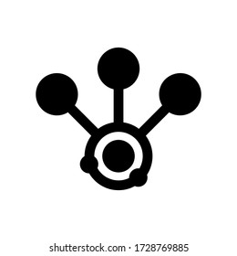 icono de átomo o logotipo símbolo de signo aislado ilustración vectorial de alta calidad estilo negro iconos vectoriales
