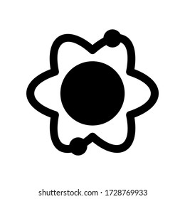 icono de átomo o logotipo símbolo de signo aislado ilustración vectorial de alta calidad estilo negro iconos vectoriales
