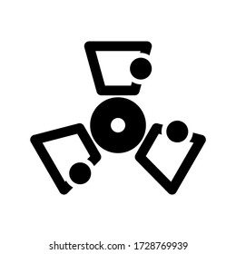 icono de átomo o logotipo símbolo de signo aislado ilustración vectorial de alta calidad estilo negro iconos vectoriales
