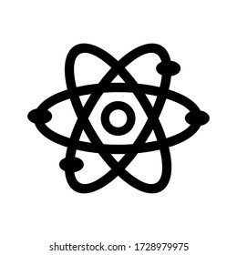 Symbol für Atom oder Logo isolierte Symbol-Vektor-Illustration für Zeichen - Hochwertige Zeichen für Vektoren mit schwarzem Stil
