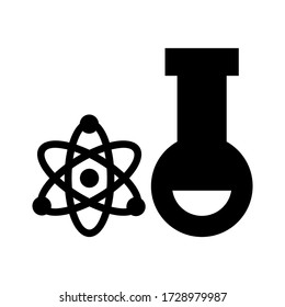 icono de átomo o logotipo símbolo de signo aislado ilustración vectorial de alta calidad estilo negro iconos vectoriales
