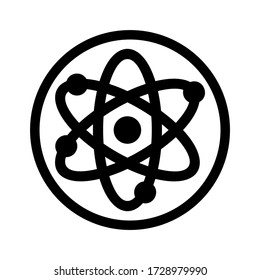 icono de átomo o logotipo símbolo de signo aislado ilustración vectorial de alta calidad estilo negro iconos vectoriales
