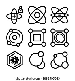 icono de átomo o logotipo símbolo de signo aislado ilustración vectorial - Colección de iconos vectoriales de estilo negro de alta calidad
