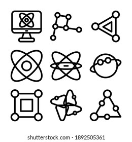 icono de átomo o logotipo símbolo de signo aislado ilustración vectorial - Colección de iconos vectoriales de estilo negro de alta calidad
