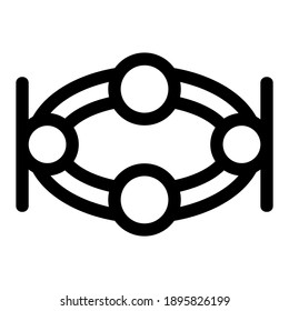 icono de átomo o logotipo símbolo de signo aislado ilustración vectorial de alta calidad estilo negro iconos vectoriales
