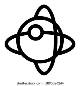 icono de átomo o logotipo símbolo de signo aislado ilustración vectorial de alta calidad estilo negro iconos vectoriales

