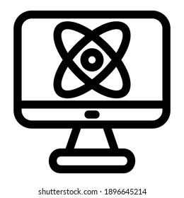 icono de átomo o logotipo símbolo de signo aislado ilustración vectorial de alta calidad estilo negro iconos vectoriales
