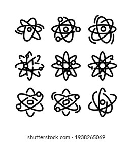 icono de átomo o logotipo símbolo de signo aislado ilustración vectorial - Colección de iconos vectoriales de estilo negro de alta calidad
