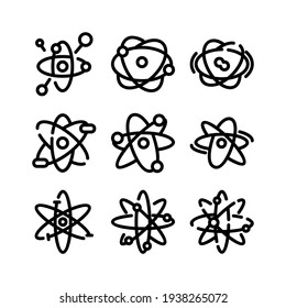 icono de átomo o logotipo símbolo de signo aislado ilustración vectorial - Colección de iconos vectoriales de estilo negro de alta calidad
