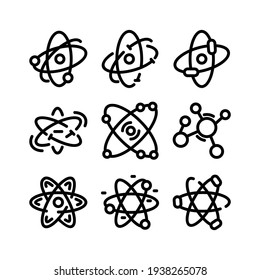 icono de átomo o logotipo símbolo de signo aislado ilustración vectorial - Colección de iconos vectoriales de estilo negro de alta calidad

